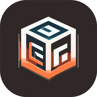 Farklı reklamlar, kapaklar veya afişler için soyut küp vektör şablonları, artırılmış gerçeklik tasarım logosu minimalist parlama, simetrik, karmaşık, sanat,