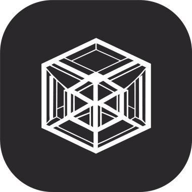 Farklı reklamlar, kapaklar veya afişler için soyut küp vektör şablonları, artırılmış gerçeklik tasarım logosu minimalist parlama, simetrik, karmaşık, sanat,
