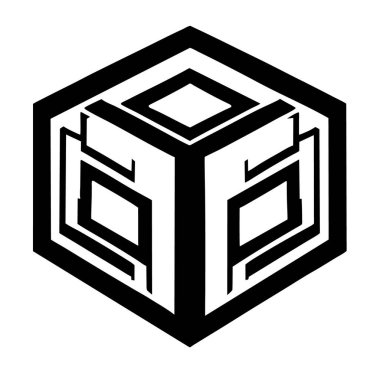 Farklı reklamlar, kapaklar veya afişler için soyut küp vektör şablonları, artırılmış gerçeklik tasarım logosu minimalist parlama, simetrik, karmaşık, sanat,