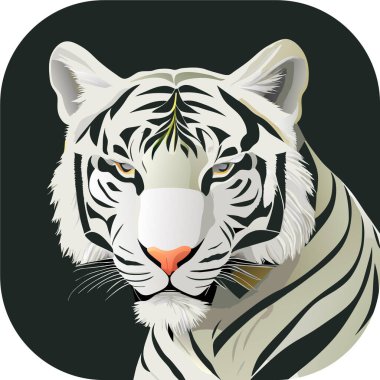 Vektör çizimi. Nakış, Kaplan Başı Vektör Kaplanı, vektör sanatı, siyah arkaplan, nakışçı kaplan başı, 