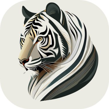 Vektör çizimi. Nakış, Kaplan Başı Vektör Kaplanı, vektör sanatı, siyah arkaplan, nakışçı kaplan başı, 