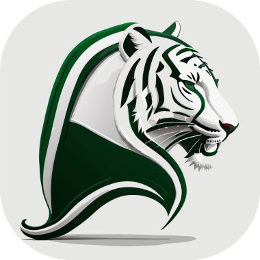 Vektör çizimi. Nakış, Kaplan Başı Vektör Kaplanı, vektör sanatı, siyah arkaplan, nakışçı kaplan başı, 