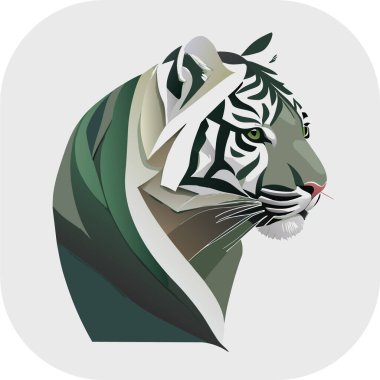 Vektör çizimi. Nakış, Kaplan Başı Vektör Kaplanı, vektör sanatı, siyah arkaplan, nakışçı kaplan başı, 