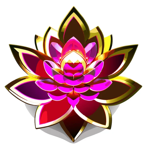 Beautiful Attract Illuminate Foliage Elegantly Mechanical Chakra Lotus Bloom Luxury — Stock Vector