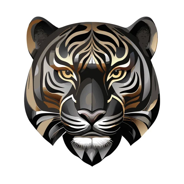 Ilustracja Wektora Hafty Tygrys Głowy Wektor Graficzny Tygrys Sztuka Wektorowa — Wektor stockowy