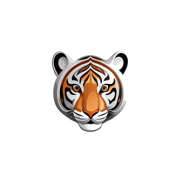 Vektor Illusztráció Hímzés Tigris Fej Vektor Grafikus Tigris Vektor Művészet — Stock Vector