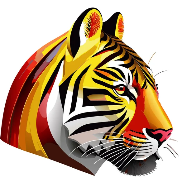 Ilustracja Wektora Hafty Tygrys Głowy Wektor Graficzny Tygrys Sztuka Wektorowa — Wektor stockowy