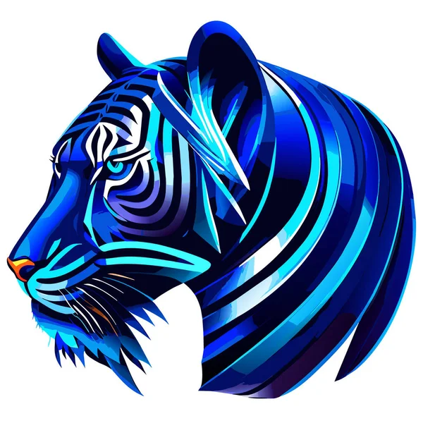 Ilustración Vectorial Bordado Tiger Head Vector Graphic Tiger Arte Vectorial — Archivo Imágenes Vectoriales