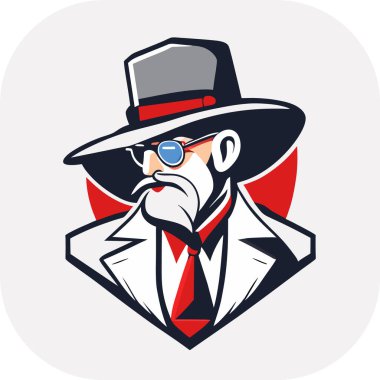 zeki bilim adamı maskotu, klasik, logo, temiz, katı renk, klipsli sanat tarzı, vektör stili, çılgın bilim adamı, klasik logo çizgisi sanat konsepti siyah-beyaz, el çizimi.