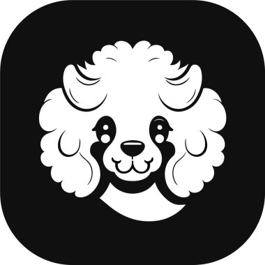 Şirin, mutlu, kaniş köpeği kafası, taslak vektör, düz siyah arkaplan, minimal çizgi sanatı, ikon havalı kaniş köpeği, kolay düzenlenebilir vektör çizimi. Evcil hayvan.