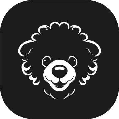 Şirin, mutlu, kaniş köpeği kafası, taslak vektör, düz siyah arkaplan, minimal çizgi sanatı, ikon havalı kaniş köpeği, kolay düzenlenebilir vektör çizimi. Evcil hayvan.