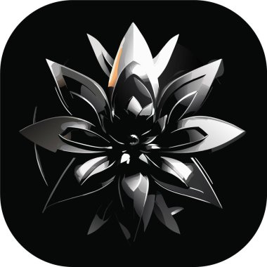 Arka planda kozmos olan fütüristik çiçek logosu. Arka planda renkli bir vektör var. Çeşitli renkler ve dekorasyonlar. Vektör illüstrasyonu.