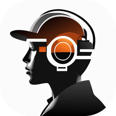 Sanal gerçeklikte oyuncu. VR kulaklık ve soyut Vektör illüstrasyonu takan bir kişi, doğrusal minimalist modern monokromatik multimedya 'ya ilham vererek, karmaşık tanıların doğal portresini sessize aldı..