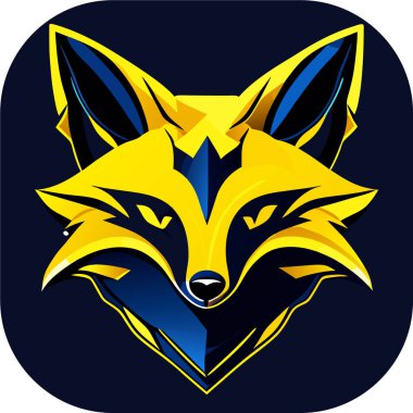 Tilki sanatı, tasarım. Vektör illüstrasyonu, Etiket, Sevimli, Algoritmik sanat, Contour, Vektör, Siyah Arkaplan, Ayrıntılı