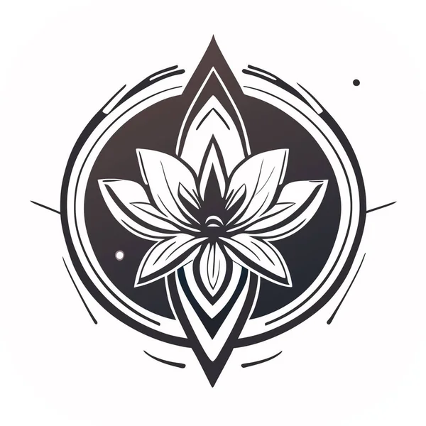 Logotipo Flor Futurista Con Cosmos Fondo Flores Vector Colorido Aislado — Vector de stock