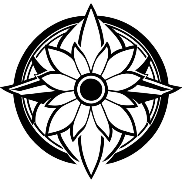 Logotipo Flor Futurista Con Cosmos Fondo Flores Vector Colorido Aislado — Vector de stock