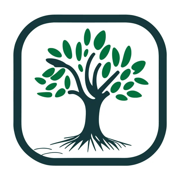 Desenho Ícone Digital Para Árvore Modelo Aplicativo Ios Com Bolhas — Vetor de Stock
