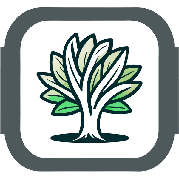 Digital Icon Design Template Ios App Tree Speech Bubbles Leaves — Stock Vector