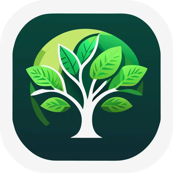 Digital Icon Design Template Ios App Tree Speech Bubbles Leaves — Stock Vector