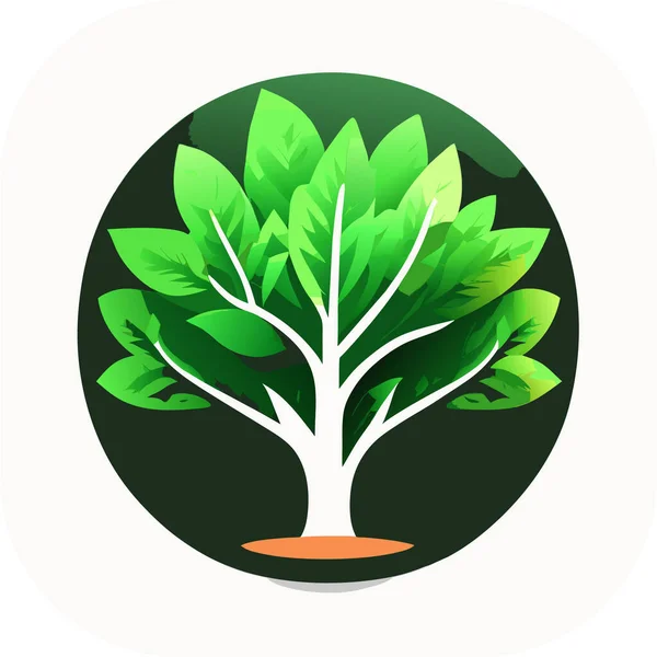 Desenho Ícone Digital Para Árvore Modelo Aplicativo Ios Com Bolhas — Vetor de Stock