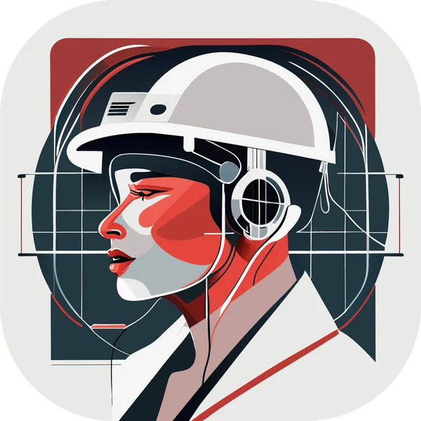 Gamer Virtueller Realität Eine Person Mit Headset Und Abstrakter Vector — Stockvektor