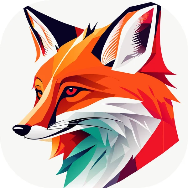 狐狸艺术 矢量插图 算法艺术 黑色背景 — 图库矢量图片
