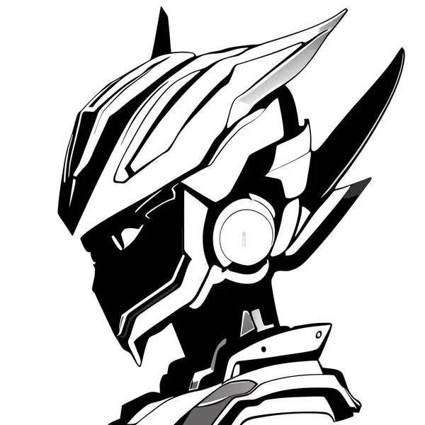Mocha Mascote Logotipo Design Cabeça Vetor Ilustração Robótica Para Shirt — Vetor de Stock