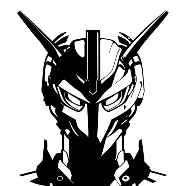 Mokka Maskottchen Logo Design Kopf Vektor Roboter Illustration Für Shirt — Stockvektor