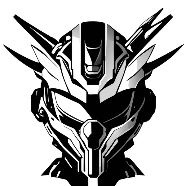 Mocha Disegno Del Logo Della Mascotte Testa Vettore Illustrazione Robotica — Vettoriale Stock