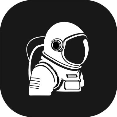 Bir astronotun sade siyah-beyaz çizgi sanatı, izole edilmiş siyah arkaplan, siyah-beyaz çizimi, bir astronotun siyah-beyaz çizimi, Minimalist ve Basit Siluet - Vektör illüstrasyonu