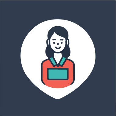 İzole erkek ve kadın çizgi film tasarımı, düz ikon baş avatarı, pozitifyüz iş kadını üst vücut ikonu vektör çizimi, izole kişi ilüzyonu, Modern Satır Simgesi, Şirin Genç Karakter