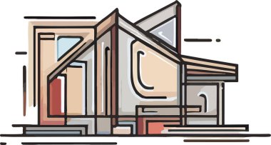 Modern Çağdaş Bina 'nın titizlikle hazırlanmış Modern Satır Simgesi, ayrıntılı detaylarla karışık Vektör Çizgisi Sanatı sergileniyor. Bir satırda bir yapı simgesi, minimalist elementler ve mimari zarafet..