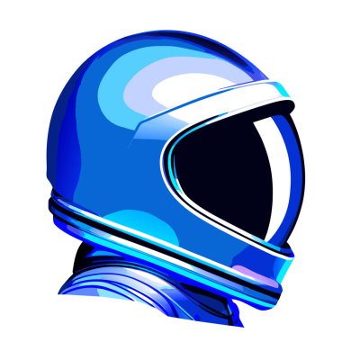 Astronot simgesi ve logo, şablon için siyah ve beyaz stili izole edilmiş. Tişört posteri, Vektör astronot silueti. Parlayan tüpler şeklinde bir neon ışığı. Siyah arkaplanda beyaz çizim. 