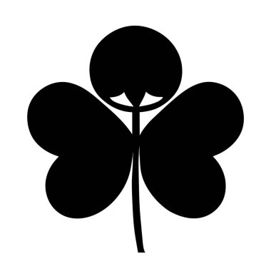 Basit siyah dört yapraklı yonca, siyah vektör dört yapraklı yaprak, logo ve simge, tişört posteri, Geometrik dört yapraklı yonca, ikon vektör çizimi. imza ve sembol. 