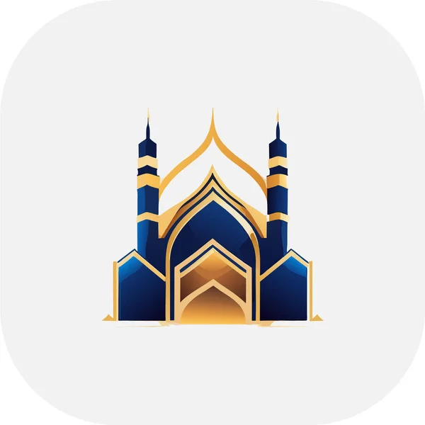 Illustration Mosque Background Islamic Logo Concept Design Vector Mosque Pin — Stock Vector
