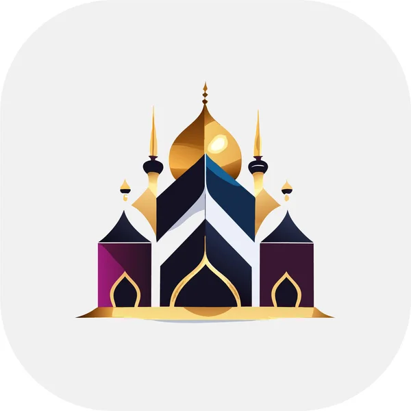 Egy Mecset Illusztrációja Háttérben Iszlám Logó Koncepció Design Vektor Mecset — Stock Vector