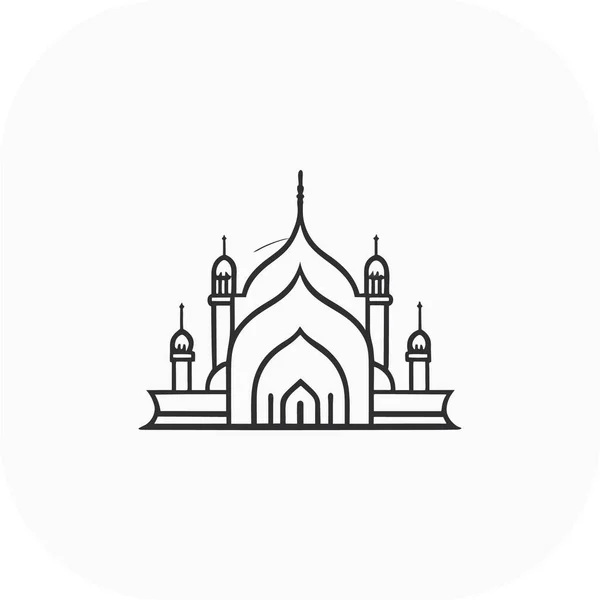 Ilustración Una Mezquita Fondo Vector Diseño Concepto Logotipo Islámico Vector — Vector de stock