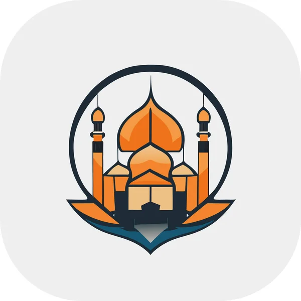 Ilustracja Meczetu Tle Wektor Koncepcji Islamskiego Logo Wektor Szpilki Meczetowej — Wektor stockowy