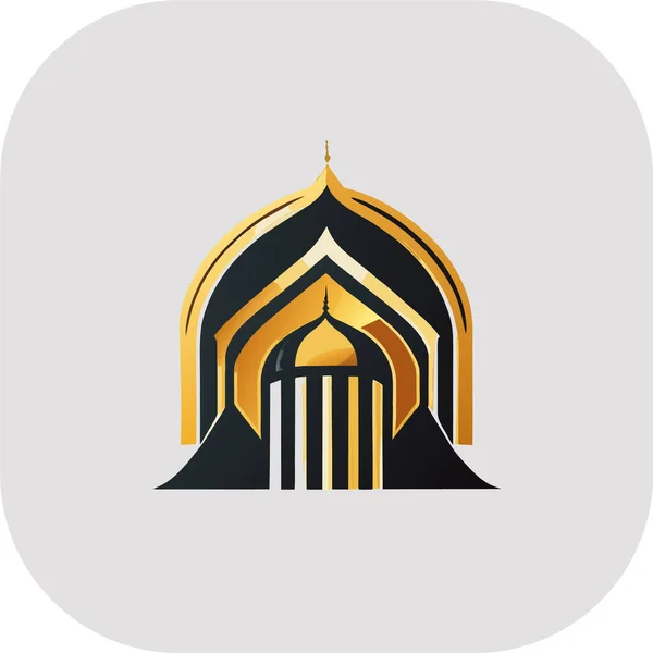 Ilustración Una Mezquita Fondo Vector Diseño Concepto Logotipo Islámico Vector — Vector de stock