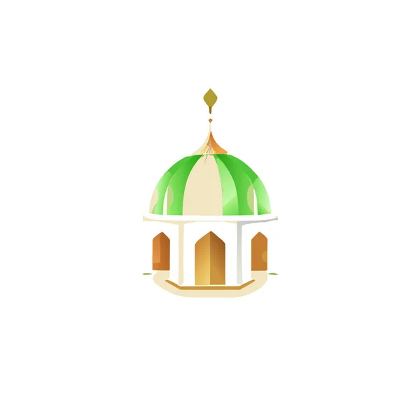 Illust Uma Mesquita Fundo Vetor Design Conceito Logotipo Islâmico Vetor — Vetor de Stock