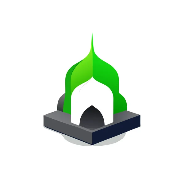 Illustration Moské Bakgrunden Islamisk Logotyp Koncept Design Vektor Moské Pin — Stock vektor