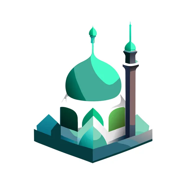 Egy Mecset Illusztrációja Háttérben Iszlám Logó Koncepció Design Vektor Mecset — Stock Vector