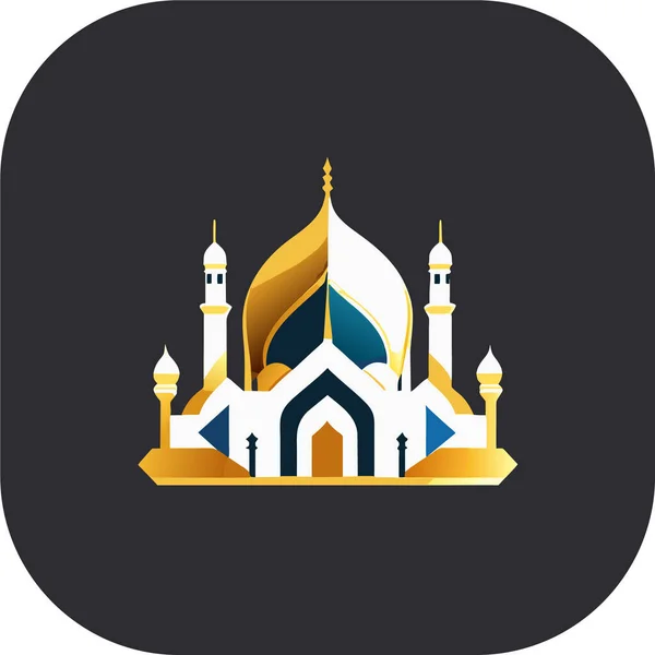 Illustration Une Mosquée Arrière Plan Vecteur Conception Logo Islamique Vecteur — Image vectorielle