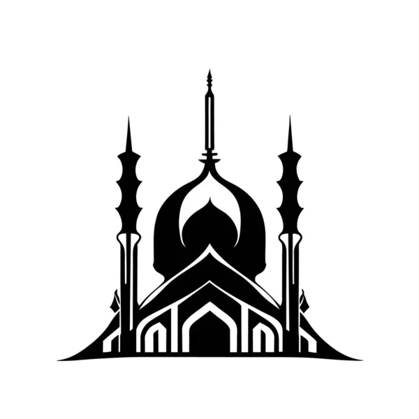 Illust Uma Mesquita Fundo Vetor Design Conceito Logotipo Islâmico Vetor — Vetor de Stock