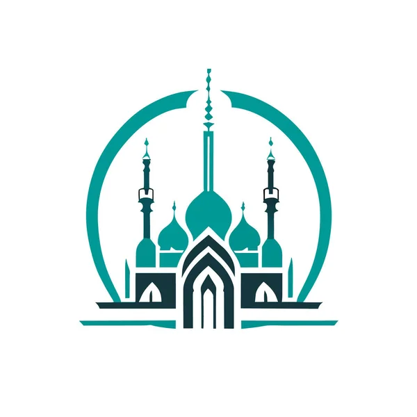 Ilustrare Unei Moschei Fundal Vector Design Logo Islamic Vector Pin — Vector de stoc