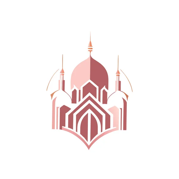 Illustration Une Mosquée Arrière Plan Vecteur Conception Logo Islamique Vecteur — Image vectorielle