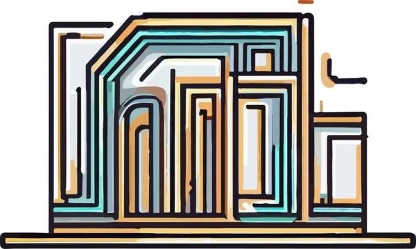 Eine Sorgfältig Gefertigte Ikone Moderner Linien Für Ein Zeitgenössisches Gebäude — Stockvektor