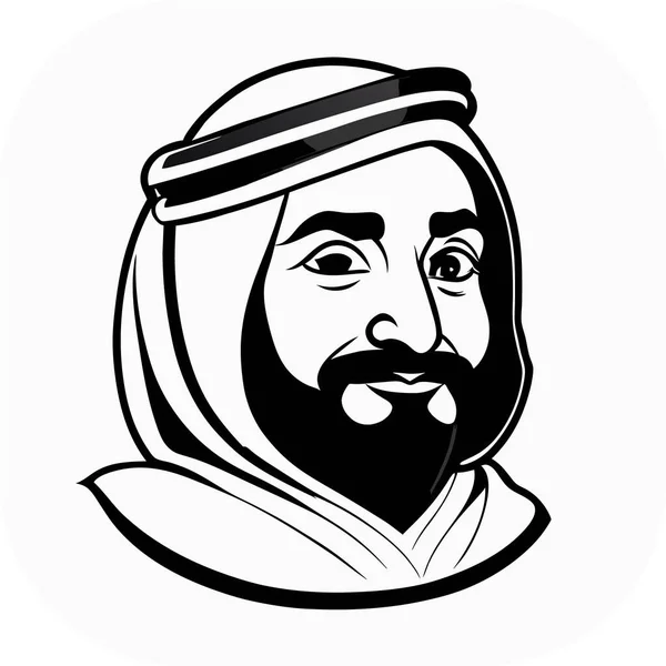 Икона Арабский Шейх Шейх Силуэт Линейная Икона Прелестный Шейх Причудливый — стоковый вектор