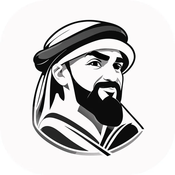 Icône Cheikh Arabe Cheikh Silhouette Icône Linéaire Adorable Cheikh Délice — Image vectorielle
