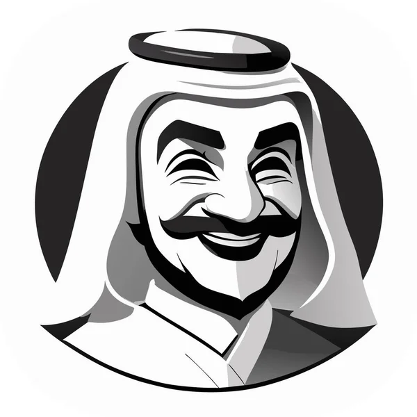 Icona Sceicco Arabo Sheikh Silhouette Icona Lineare Adorabile Sceicco Delizia — Vettoriale Stock